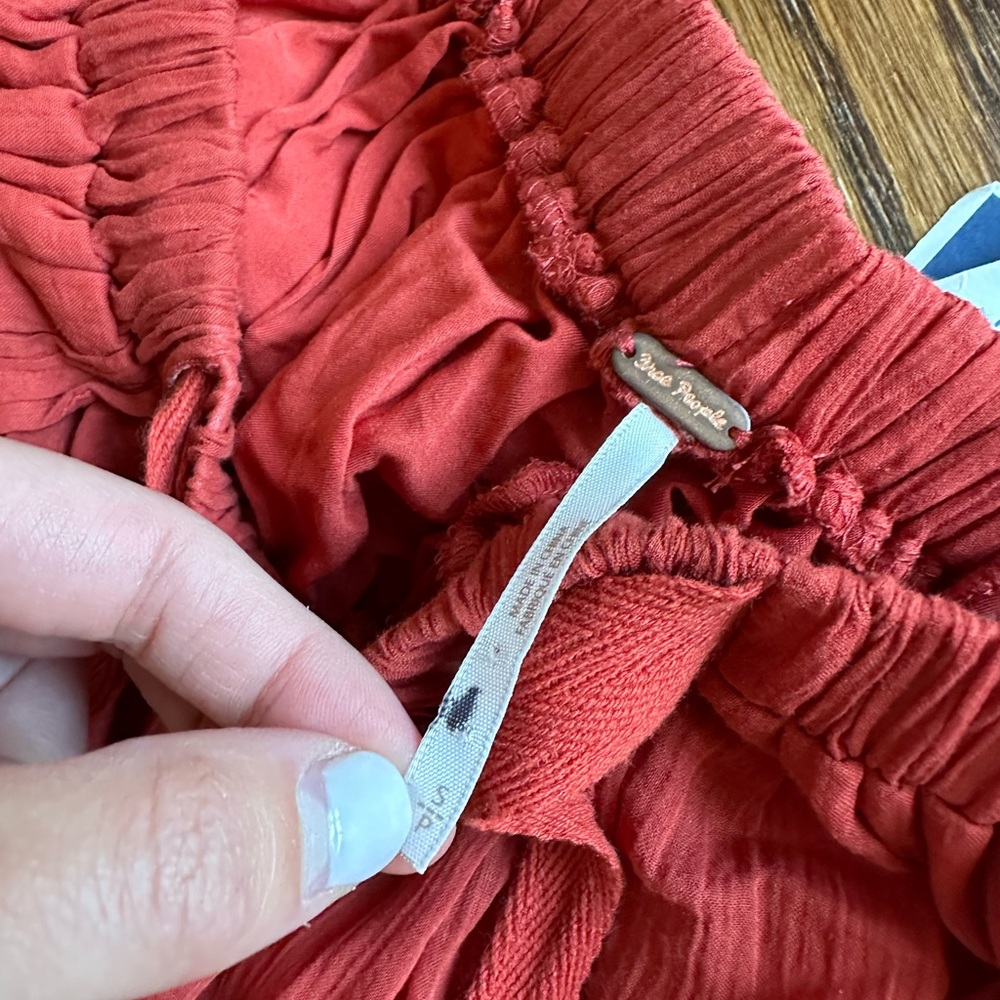Free People Red Maxi Skirt Set Smocked Casual - Picture 4 of 10